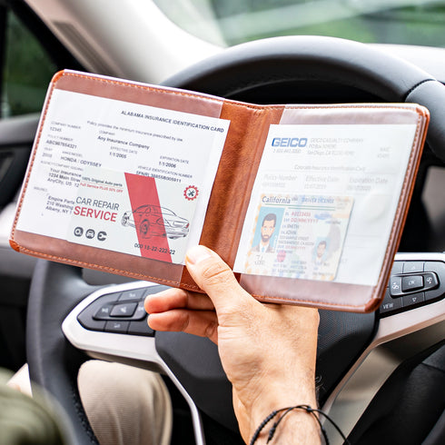 CANOPUS Car Registration and Insurance Holder, Magnetic Closure, Embossed Card Document Holder, Vehicle Glove Box Organizer, Wallet for Auto, SUV, Motorcycle, Truck, Waterproof